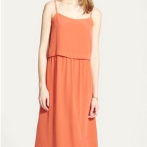 Madewell Layered Silk Dress in Terra Cotta